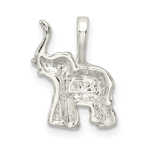 925 Sterling Silver Elephant Necklace Charm Pendant - Picture 3 of 4